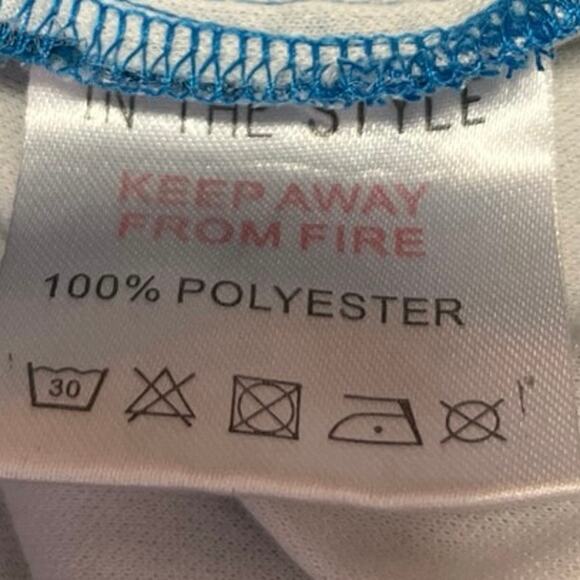 In The Style Blue Paisley Long Sleeve Ruffle Tiered Mini Fit & Flare Dress Sz 20 - Picture 6 of 6